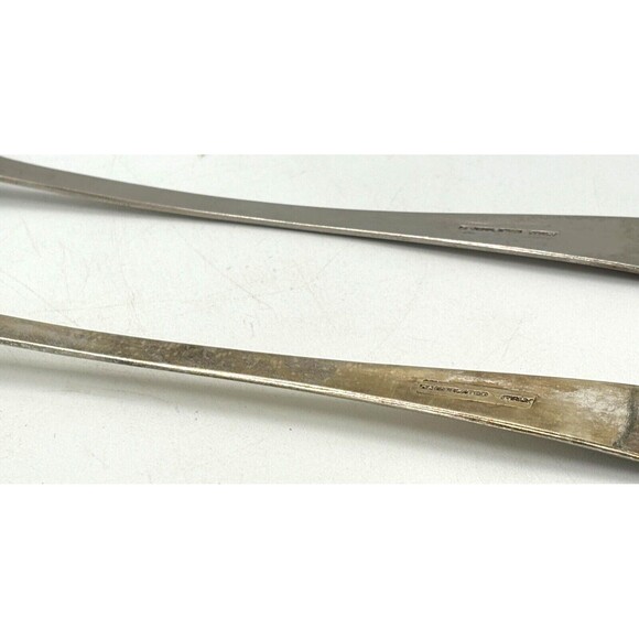 Vintage Silver Plated Salad Serving Fork (Spork) and Spoon Made in Italy 9” - Picture 5 of 15